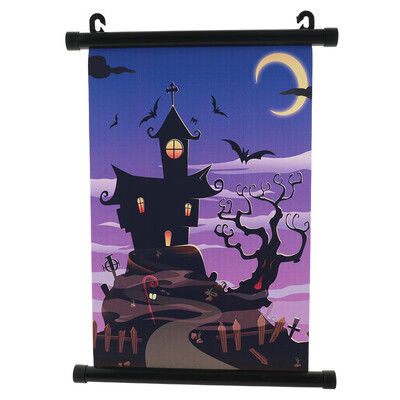 

Sweet&rro17 Helloween Horror Waterproof Wall Scroll Hanging Poster Wall Art Mural Home Room Decor