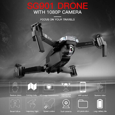 

SG901 Drone with Camera 1080P Drone Optical Flow Positioning MV Interface Follow Me Gesture Photos Video RC Quadcopter 3 Batteries