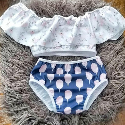 

Hot Toddler Baby Girl Kids 2Pcs Set Jumpsuit Floral Off-shoulder TopsBriefs Shorts