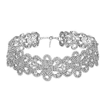 

Miwens Collar Choker Necklace Boho Fashion Trend Crystal Beads Flower Statement Necklace Jewelry For Women