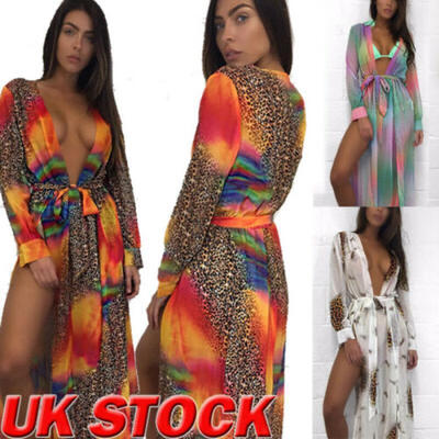 

Womens Ladies Bathing Suit Shawl Bikini Swimwear Cover Up Beach Long Maxi Dress
