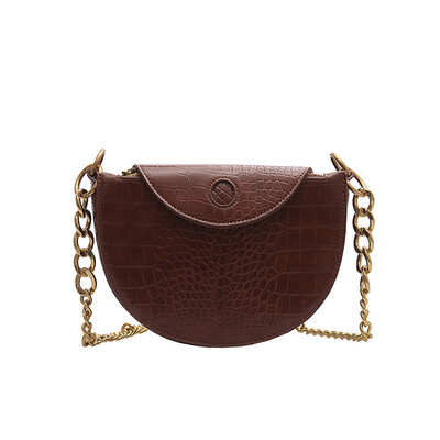 

Tailored Women 2019 New Fashion Shoulder Bag Semi-Circle Saddle Bag Chain Messenger Bag
