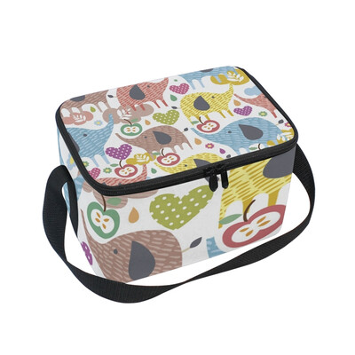 

ALAZA Lunch Box Insulated Colorful Elephant Lunch Bag Large Cooler Tote Bagfor Men Women