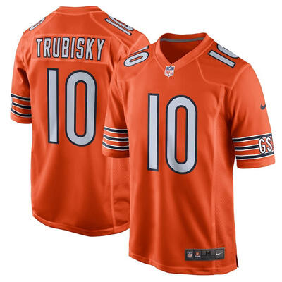

Youth Football Jersey Chicago Bears Mitchell Trubisky Orange Alternate Game Jersey