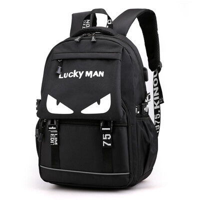 

Chaozhou noctilucent students schoolbag charging backpack reflective double-shoulder bag Korean middle school students high-c