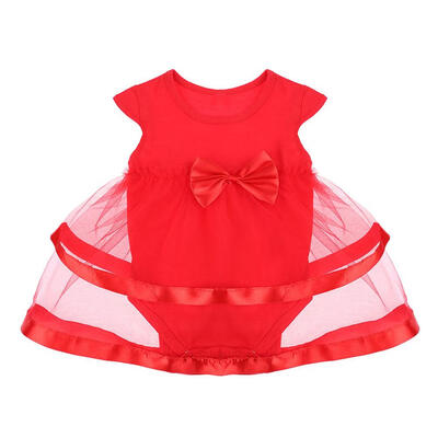 

Newborn Baby Girls Infant Bowknot Kids Party Birthday Outfits Mesh Dresses