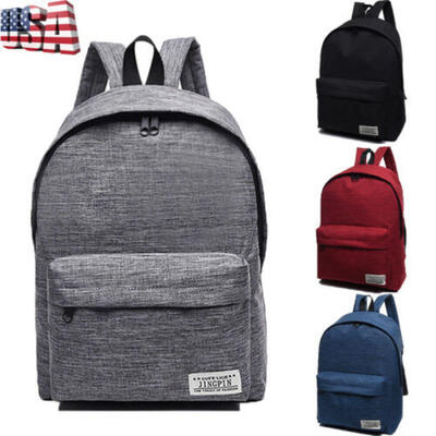 

US Women Men Shoulder Canvas Backpack Rucksack School Book Travel College Bag