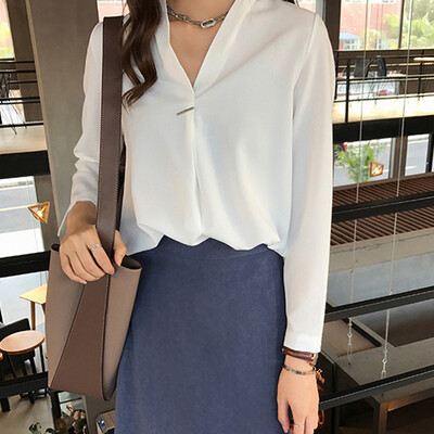 

2019 Fashion Women Ladies Casual Chiffon Fit T Shirt Long Sleeve Blouse Tops