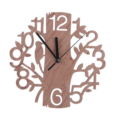 

Tree Shape Wall Clock Real 3D Diy Wall Watches Living Room Home Decor