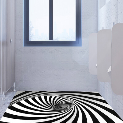 

〖Follure〗Wallpaper Mural Wall Sticker 3D Vortex Floor Stickers Black And White Interlaced