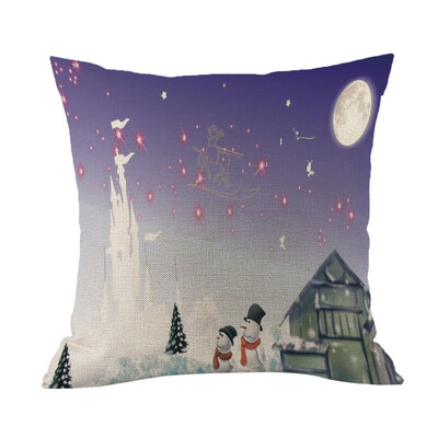 

Tailored Happy Christmas Pillow Cases Linen Sofa Cushion Cover Home Decor Pillow Core
