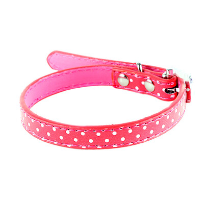 

Sweet Polka Dot Lovely Small Pet Cat Dog Collar Heart Crystal Pendant Collar