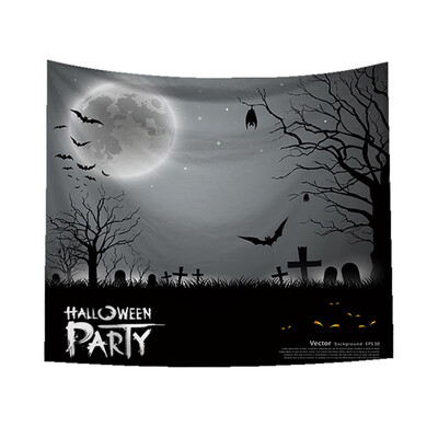 

Toponeto Sugar Skull Tapestry Halloween Trick Treat Horror Ghost Wall Hanging Home Decor