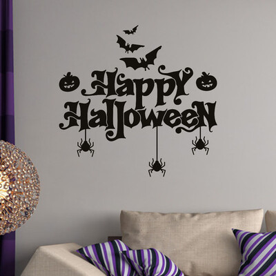 

〖Follure〗Happy Halloween Bats Spider Wall Sticker Window Home Decoration Decal Decor