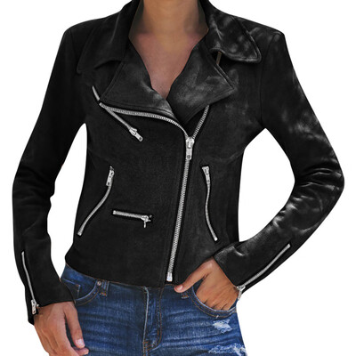 

Toponeto Womens Ladies Retro Zipper Up Bomber Jacket Casual Coat Outwear