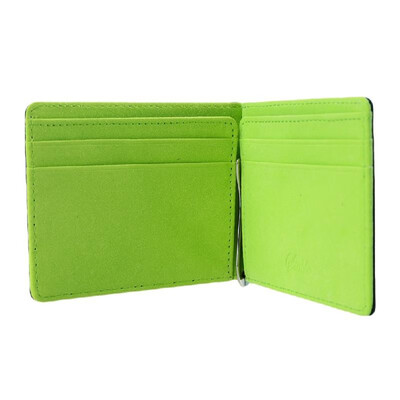 

New Fashion Men Clip Wallet High Quality PU Leather Multifunction Colorful Business Wallet GreenGrayBrown