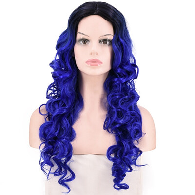 

〖Follure〗Women Natural Party Cosplay Long Wave Wig Mix Colors Curly Wavy Synthetic Wigs