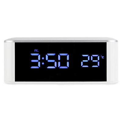 

Mirror Digital Alarm Clock Thermometer LED Night Light with USB Cable