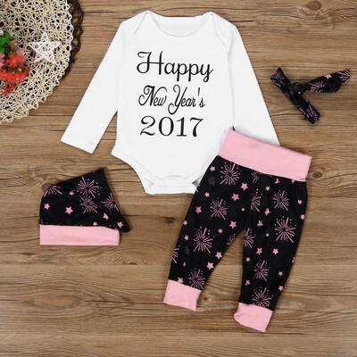 

1Set Infant Baby Boy Girl Clothes Romper Pants Leggings 4PCS New Years Outfits