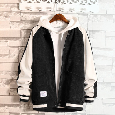 

Toponeto New Style For Men In Autumn And Winter Corduroy Stitched Long Sleeve Coat