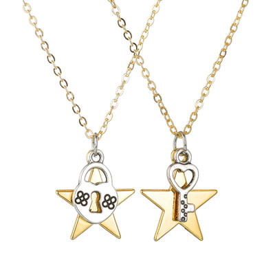 

Minimalism Heart Star Moon Necklace Round Hollow Choker Necklaces Korean Metal Gold Pendant Necklace For Women Couple Jewelry