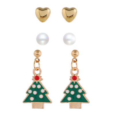 

3Pair New Christmas Women Fashion Christmas Earrings Drop Dangle Ear Stud Ear Hook Jewelry Earrings Xmas Gifts Earrings