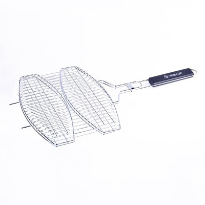 

Double Fish Grilling Basket Non-Stick Barbecue Basket Detachable Heavy Duty BBQ Tools Grill Basket for Meats Vegetables Steak