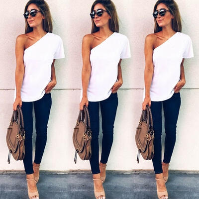

Fashion Womens Ladies Summer Short Sleeve Shirt Loose Casual Blouse Tops T-Shirt