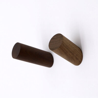 

wood wall hook Cylinder Column Wall Decoration Walnut Wood Hooks Solid Mounted Towel Hanger Bathroom Kitchen