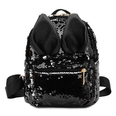 

Cute Rabbit Ear Sequins Small Backpacks Women Travel Shoulder School Bags