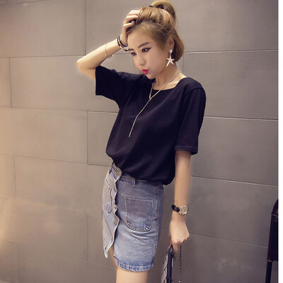 

Women Pure Color Summer T Shirt Backless White Top Women Short Sleeve O-Neck Slim Casual Tops Tees Girl T Shirts