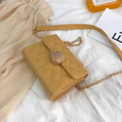 

Casual temperament Sen wild slanting small square bag 2019 new Korean fashion simple rhombic chain shoulder bag