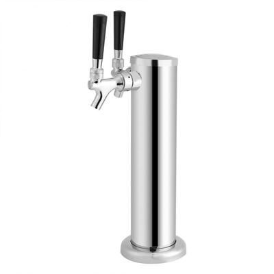

Greensen Dual Taps Stainless Steel Draft Beer Tower Dispense Drinking Chrome Faucet for Home Bar Pub Use