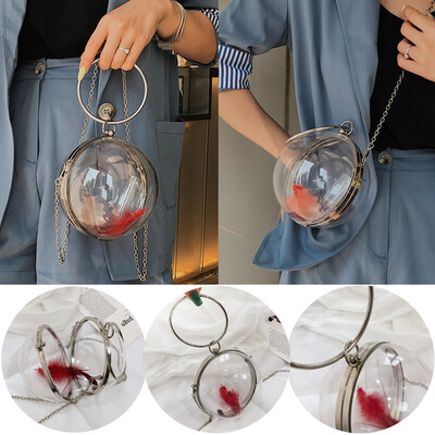 

Tailored Women Colorful Waterproof Circular Handle Bag Clear Crossbody Bags Shoulder Bag