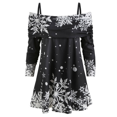 

Starmoon Women Christmas Snowflake Print Long Sleeve Casual Sweatshirt Sling Top