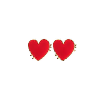 

Alloy Ear Studs with Acrylic Red Golden 25mm