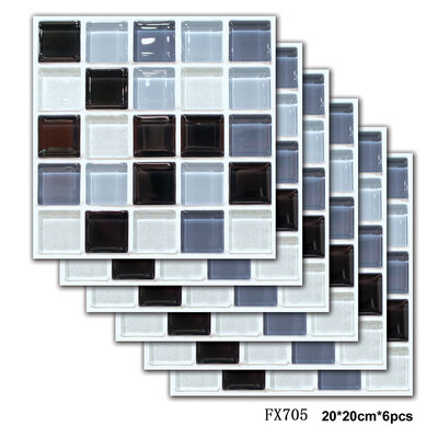 

〖Follure〗6PCS 3D Self-adhesive Wall Stickers Simulation European Geometric Tile Stickers