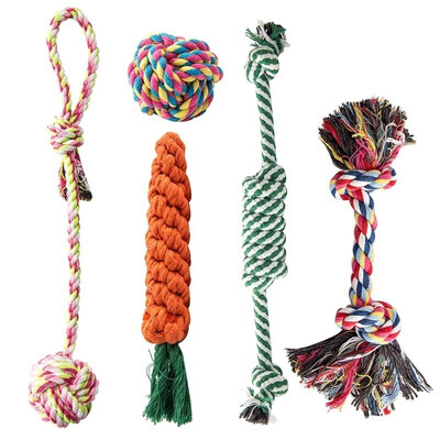 

Set of 5Pets Puppy Chew Toys Durable Cotton Rope Dog Toys for Small to Large Dogs pet toy