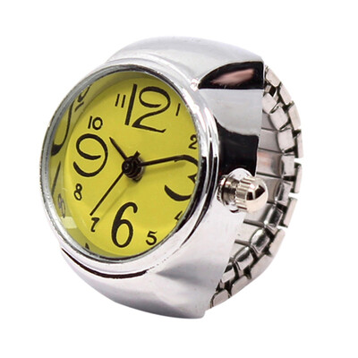 

Steel Dial Mens Quartz Finger Watch rings Creative Fashion Watch Elastic Women Pretty Vintage Quartz Simple rings watch