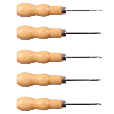 

Wooden Handle Sewing Awl Hand Stitcher Leather Canvas Shoe Repair Tools