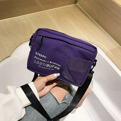 

Ins super fire package diagonal cross-small bag canvas bag female 2019 new wave student Korean version of the shoulder Messenger bag