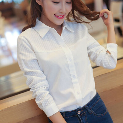 

Starmoon Fashion Women Business Top Lapel Shirt Stripe Long Sleeve Loose Blouse