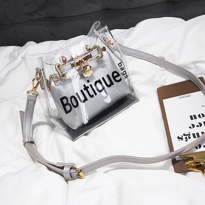 

Net red on the new summer transparent bag new 2019 Korean version of Joker jelly bag shoulder slung womens bags tide