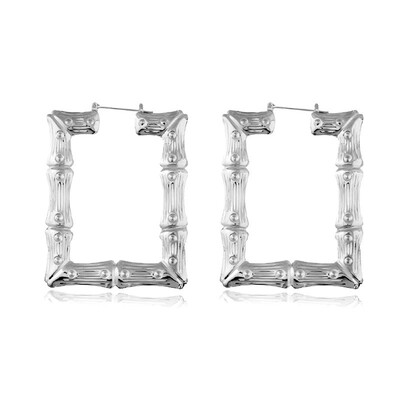 

Olaru Bohemian Metal hiphop Square Hoop Earring For Women Gold Big Cheap Earrings Female Statement Jewelry Accessories New