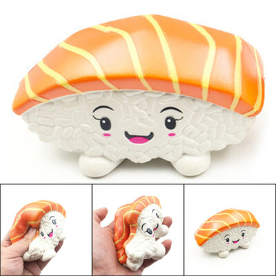 

Siaonvr 14cm Squishies Sushi Salmon Cake Charm Slow Rising Squeeze Stress Reliever Toys