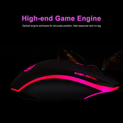 

MAGIC-REFINER MG5 USB Wired Gaming Mouse Game Mice LED Breathing Light 2000DPI Adjustable for PC LaptopGolden