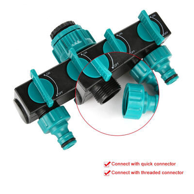 

Greensen 4 Way Garden Irrigation Watering Tap Hose Splitter Connector Adapter with Shut Off Valve