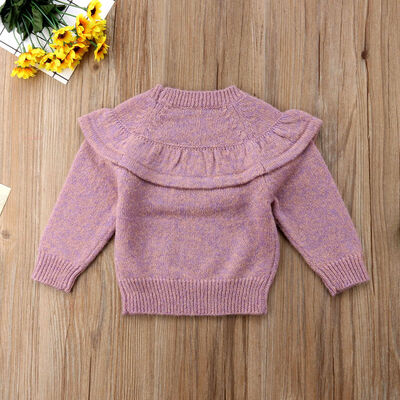

Newborn Baby Girl Autumn Sweater Tops Ruffle Knitted Warm Coat Outerwear Clothes