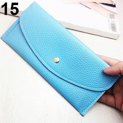 

Women Fashion Thin Purse Long Clutch Wallet Faux Leather Handbag Card Holder