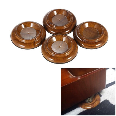 

4pcsset Double Round Acrylic Upright Piano Caster Cups w Rose Wood Pattern & EVA Anti-slip Mat